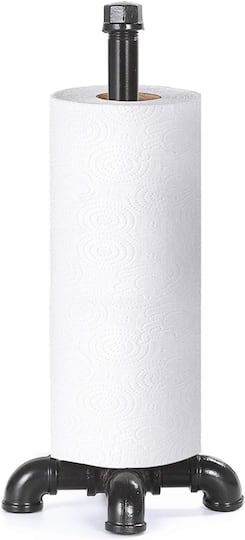Black Standing Kitchen Industrial Pipe Paper Towel Holder